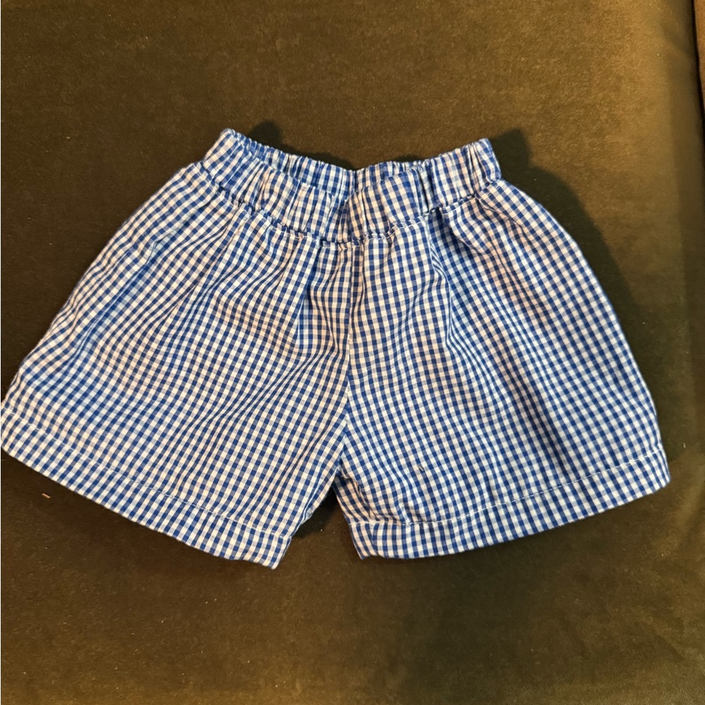 The Beaufort Bonnet Company Blue Gingham Kids Shorts